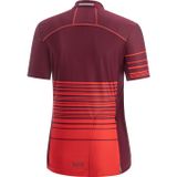 GORE C3 Women Striped Zip Jersey-hibiscus pink/chestnut red-34