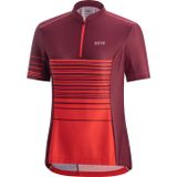 GORE C3 Women Striped Zip Jersey-hibiscus pink/chestnut red-34